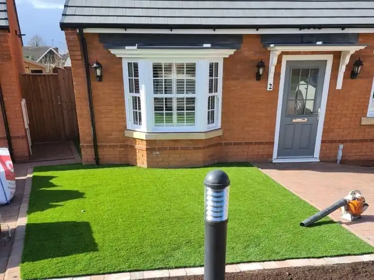 Turfing front house